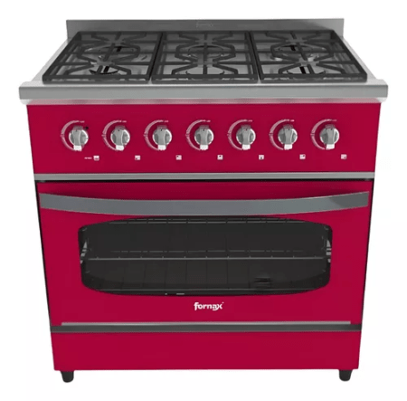 Cocina Semi Industrial 6 Hornallas Fornax Roja